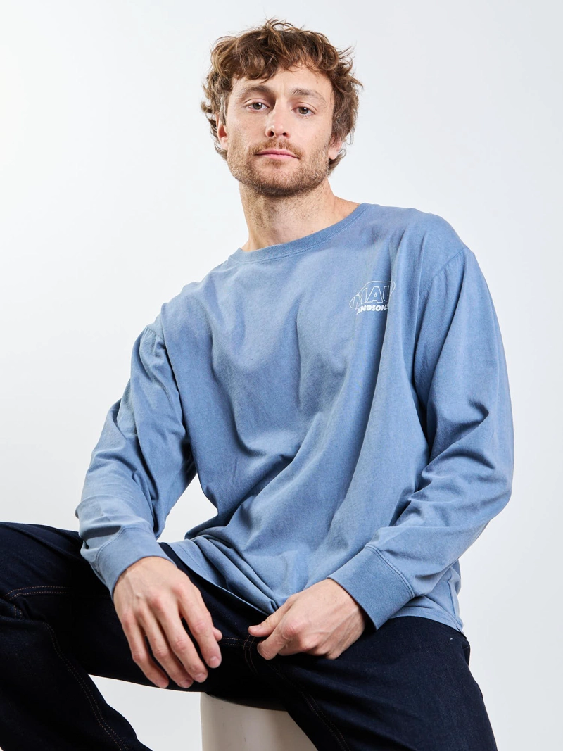 POLERA ML BRISAE CELESTE HOMBRE MAUI AND SONS - 6