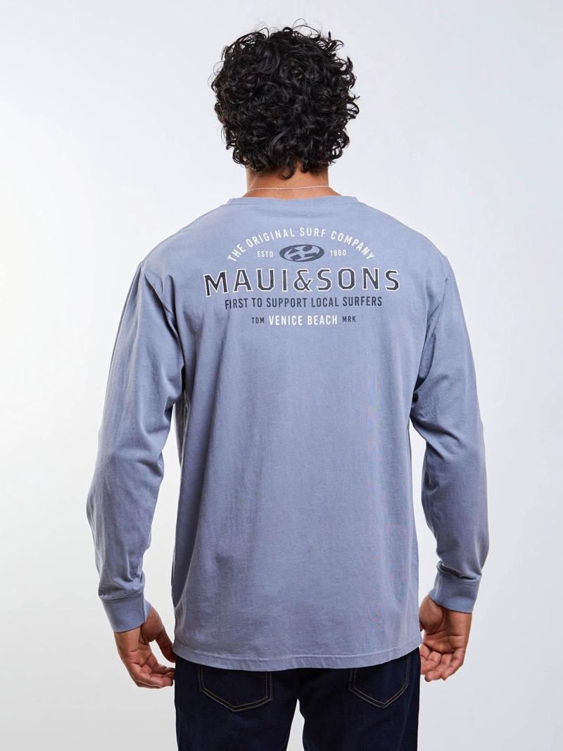 POLERA ML LOCALS SURFERS GRIS HOMBRE MAUI AND SONS - 2