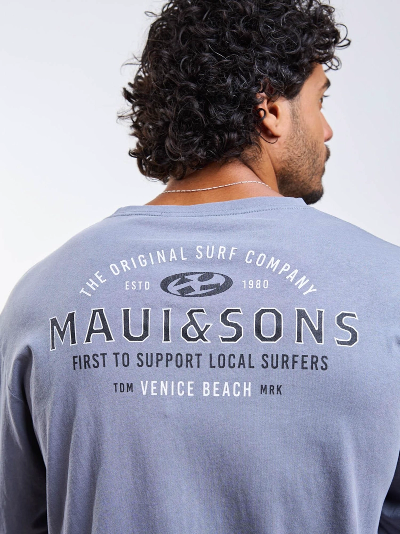 POLERA ML LOCALS SURFERS GRIS HOMBRE MAUI AND SONS - 4