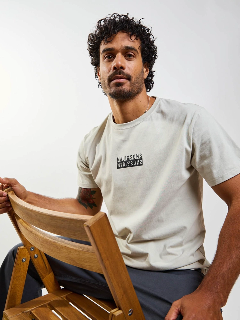 POLERA MC FLOOR IS LAVA BEIGE HOMBRE MAUI AND SONS - 6
