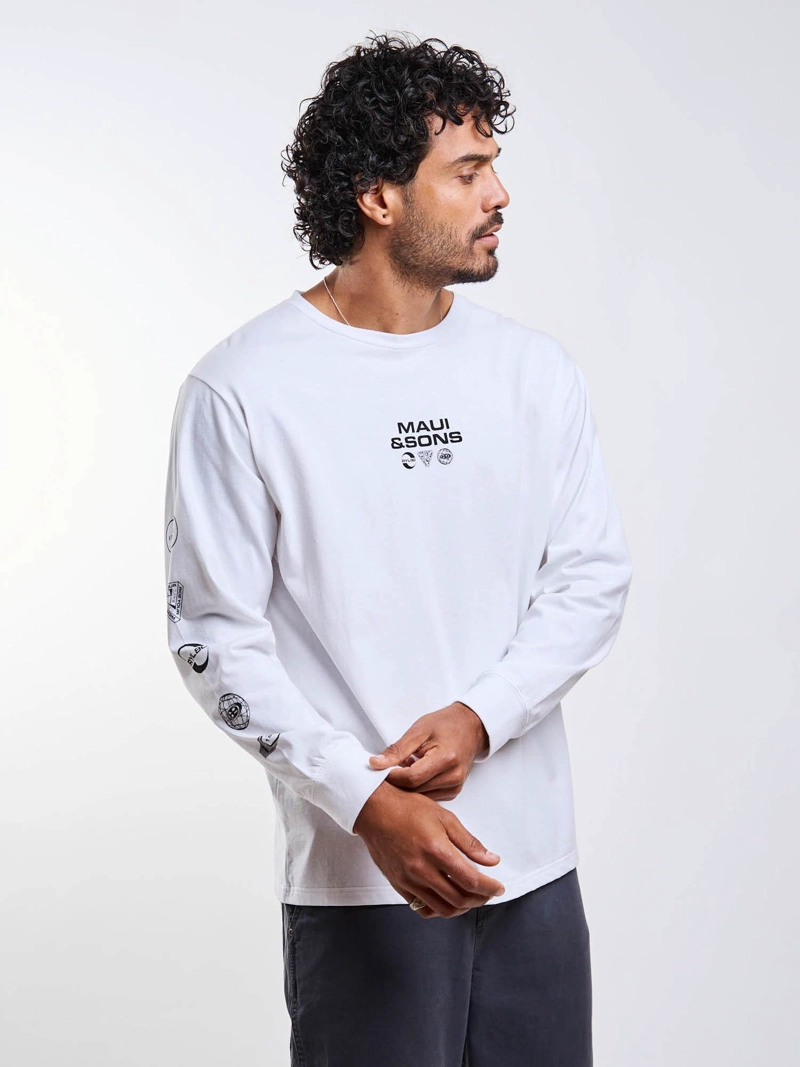 POLERA ML ELEMENTALS BLANCO HOMBRE MAUI AND SONS - 1