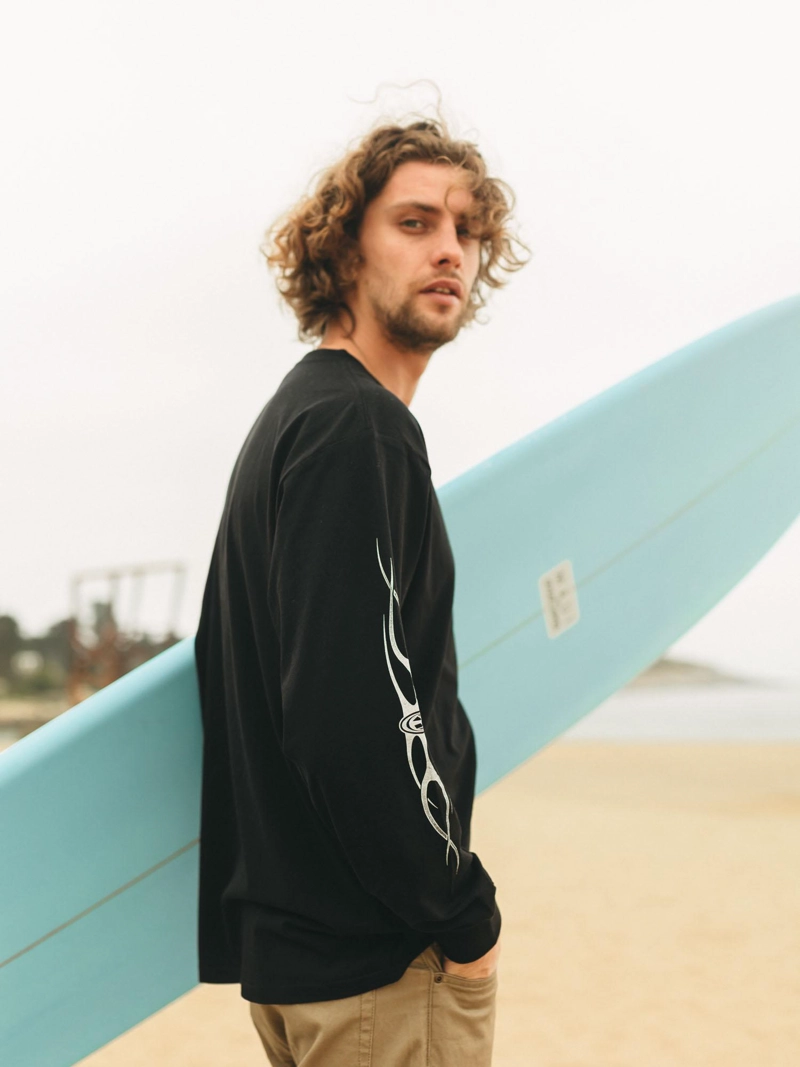 POLERA ML OLD TEE NEGRO HOMBRE MAUI AND SONS - 2