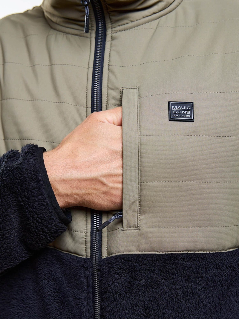 POLERON CHIPORRO FOREST QUILTED VERDE HOMBRE MAUI AND SONS - 4