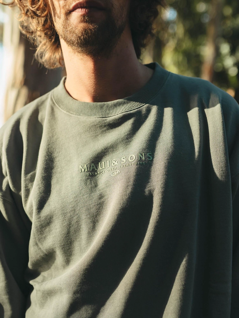 POLERON CR BALANCE CREW VERDE HOMBRE MAUI AND SONS - 3