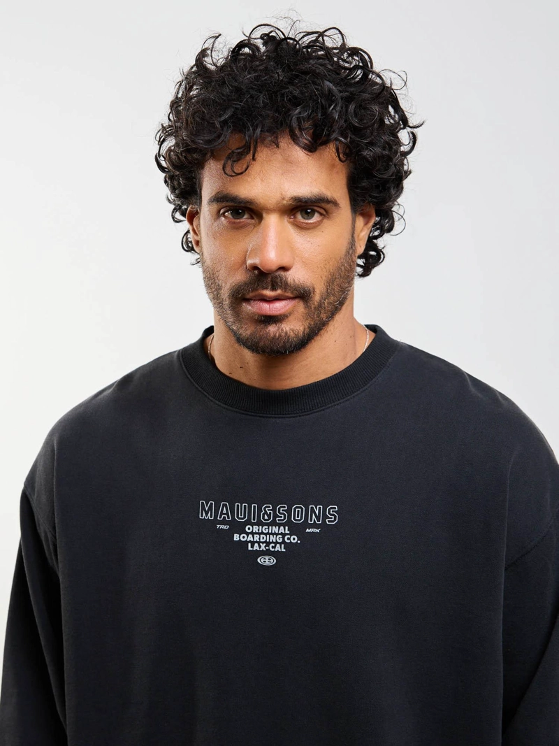 POLERON CR ORIGINAL CREW NEGRO HOMBRE MAUI AND SONS - 9