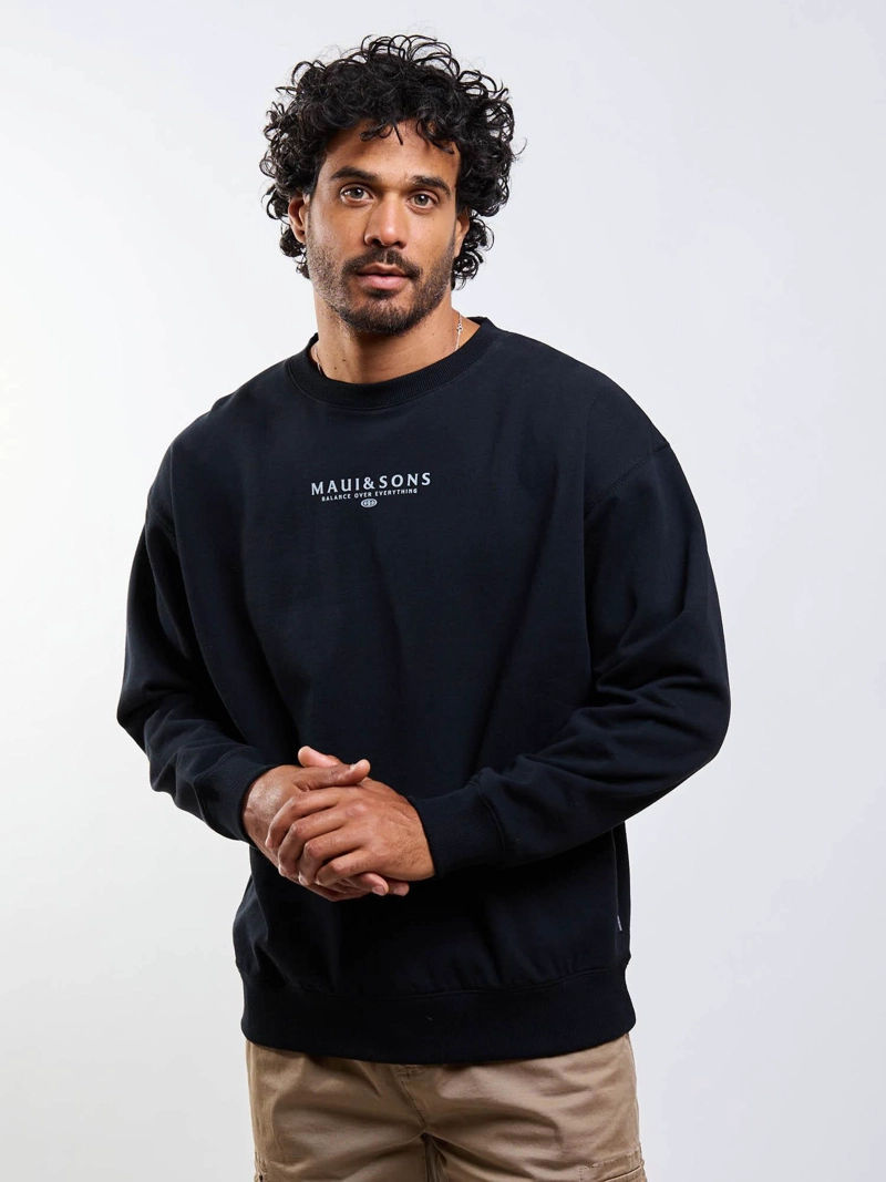 POLERON CR BALANCE CREW NEGRO HOMBRE MAUI AND SONS - 5