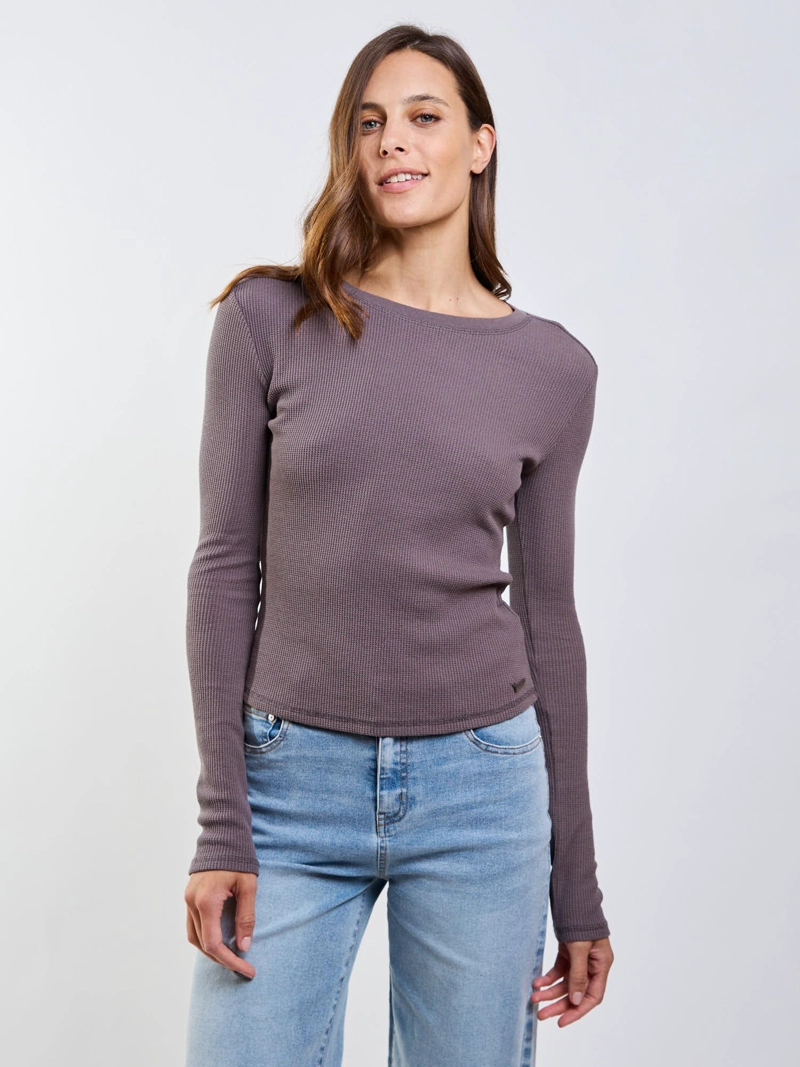 POLERA ML CERDEÑA CAFE  MUJER MAUI AND SONS - 1