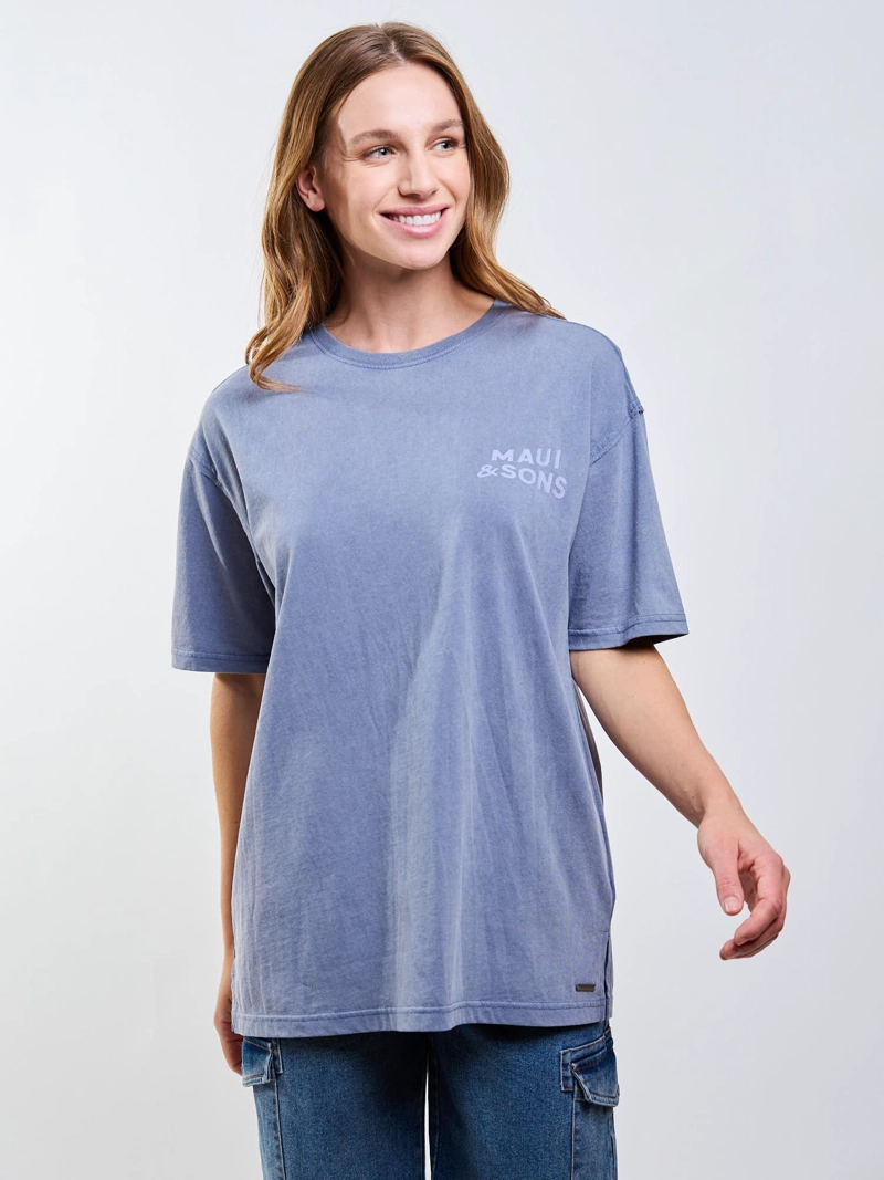 POLERA MC TABARCA AZUL MUJER MAUI AND SONS - 5