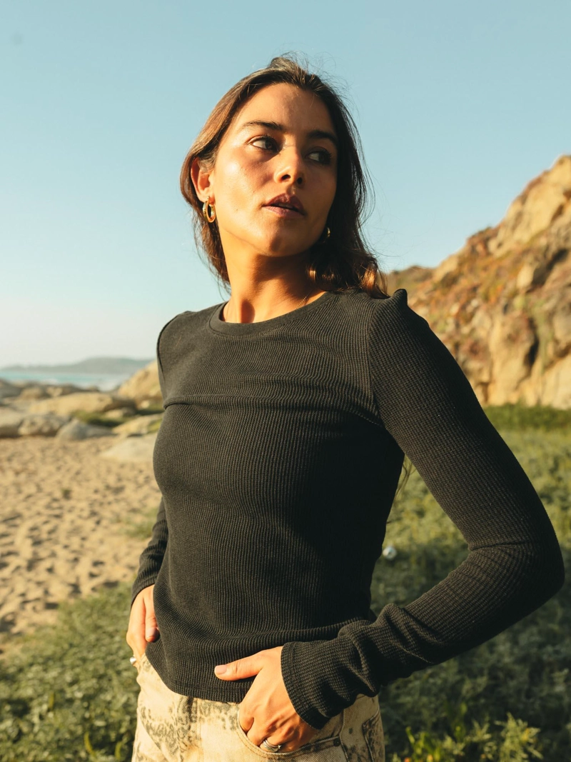 POLERA ML CERDEÑA NEGRO MUJER MAUI AND SONS - 2