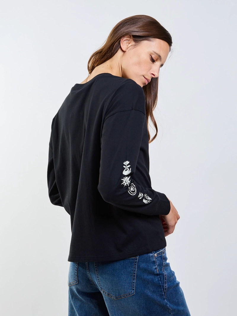 POLERA ML ISLANDIA NEGRO MUJER MAUI AND SONS - 6