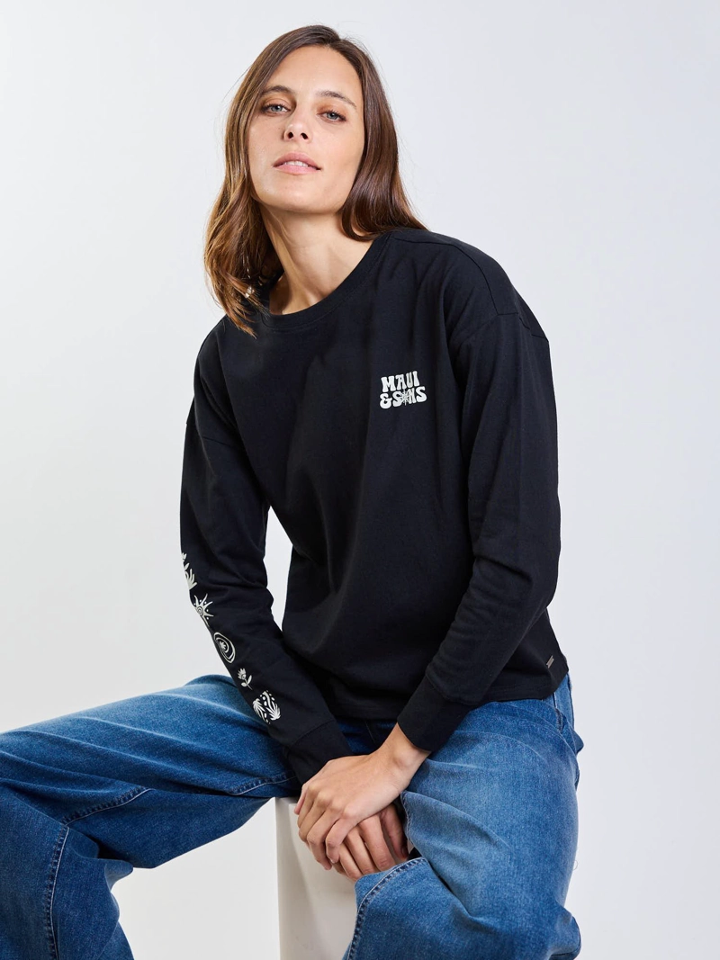 POLERA ML ISLANDIA NEGRO MUJER MAUI AND SONS - 9