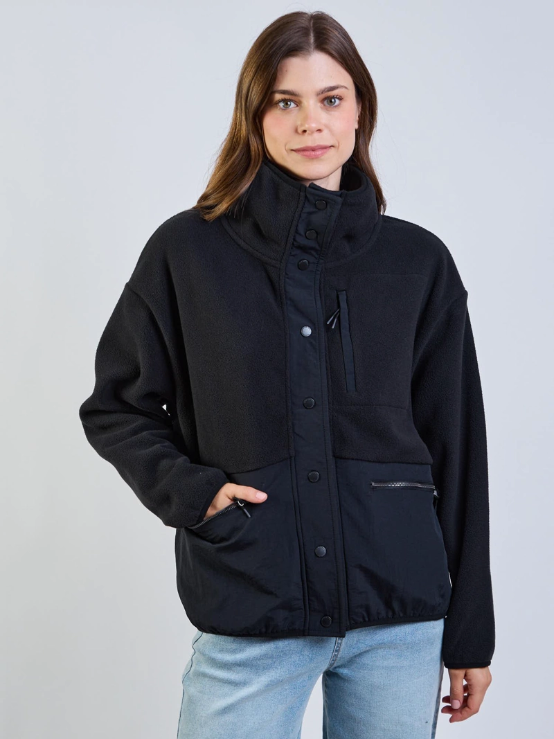 POLERON POLAR ECRU NEGRO MUJER MAUI AND SONS - 5