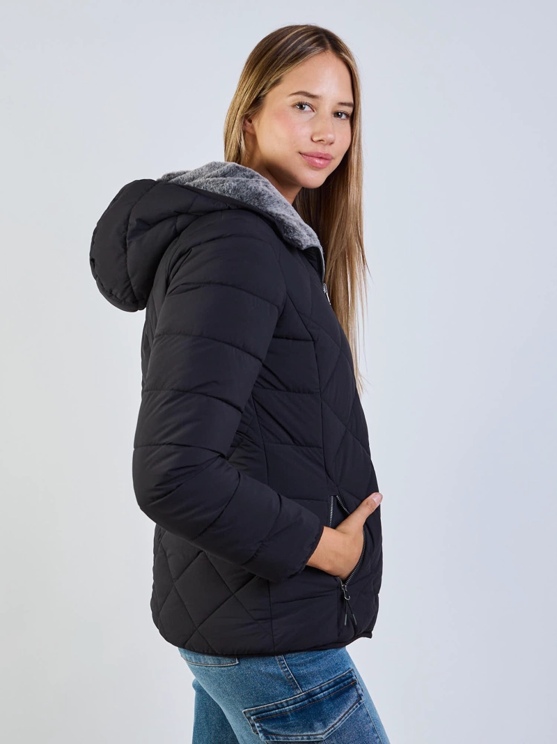 PARKA REVERSIBLE PALE PEACH NEGRO MUJER MAUI AND SONS - 3