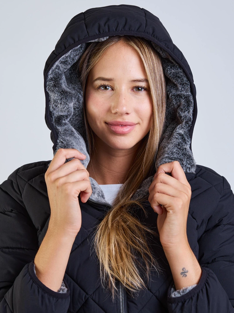 PARKA REVERSIBLE PALE PEACH NEGRO MUJER MAUI AND SONS - 4
