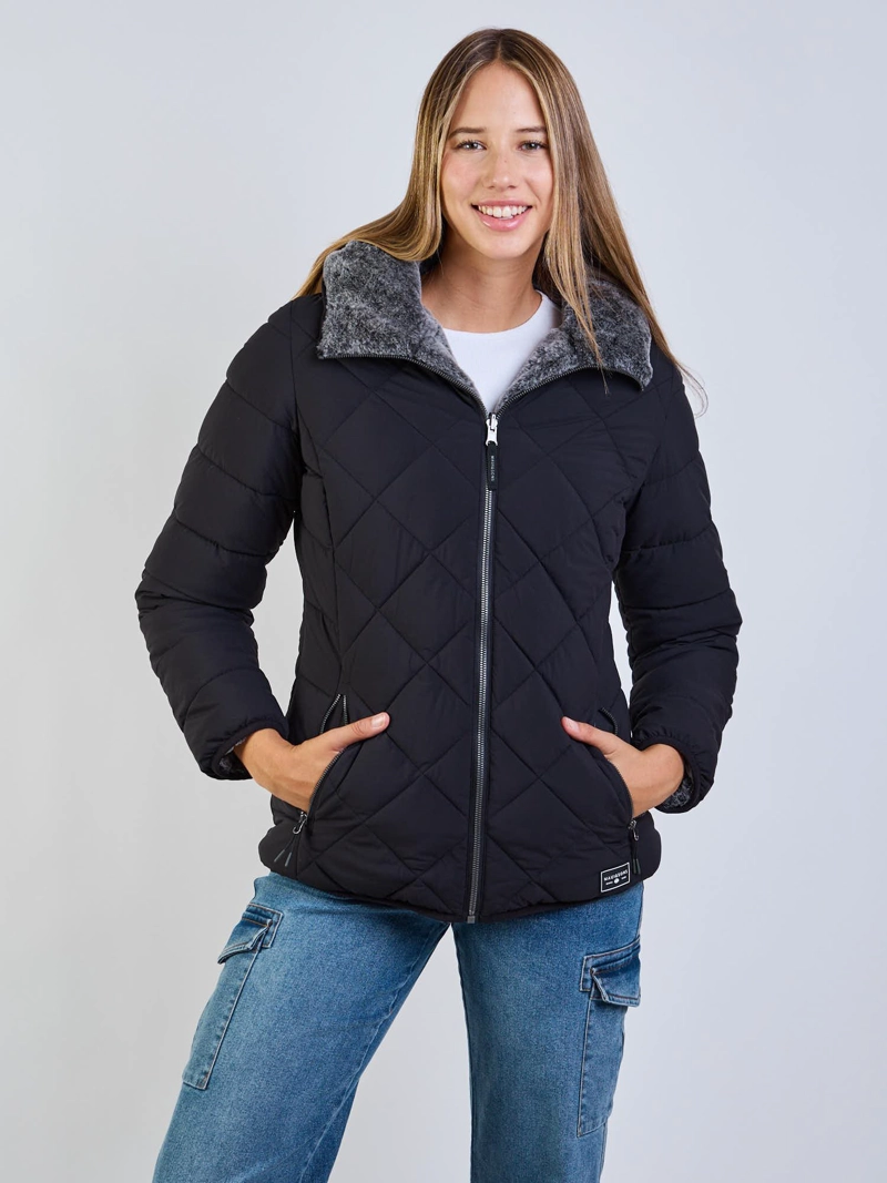 PARKA REVERSIBLE PALE PEACH NEGRO MUJER MAUI AND SONS - 9