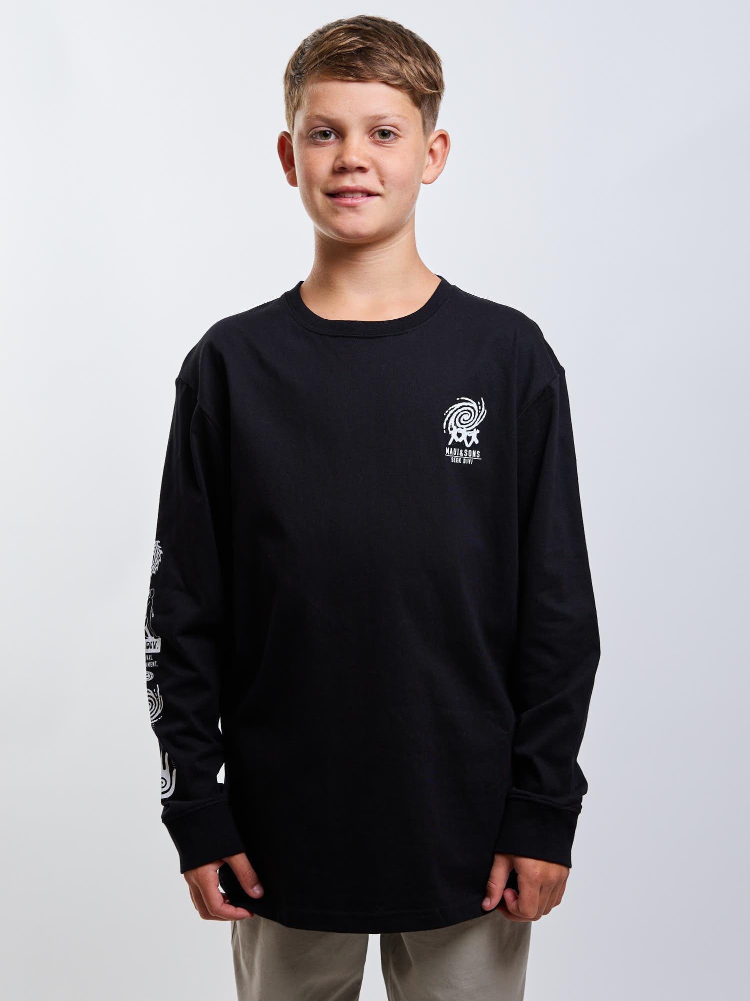 POLERA ML SOLACE NEGRO INFANTIL MAUI AND SONS - 1
