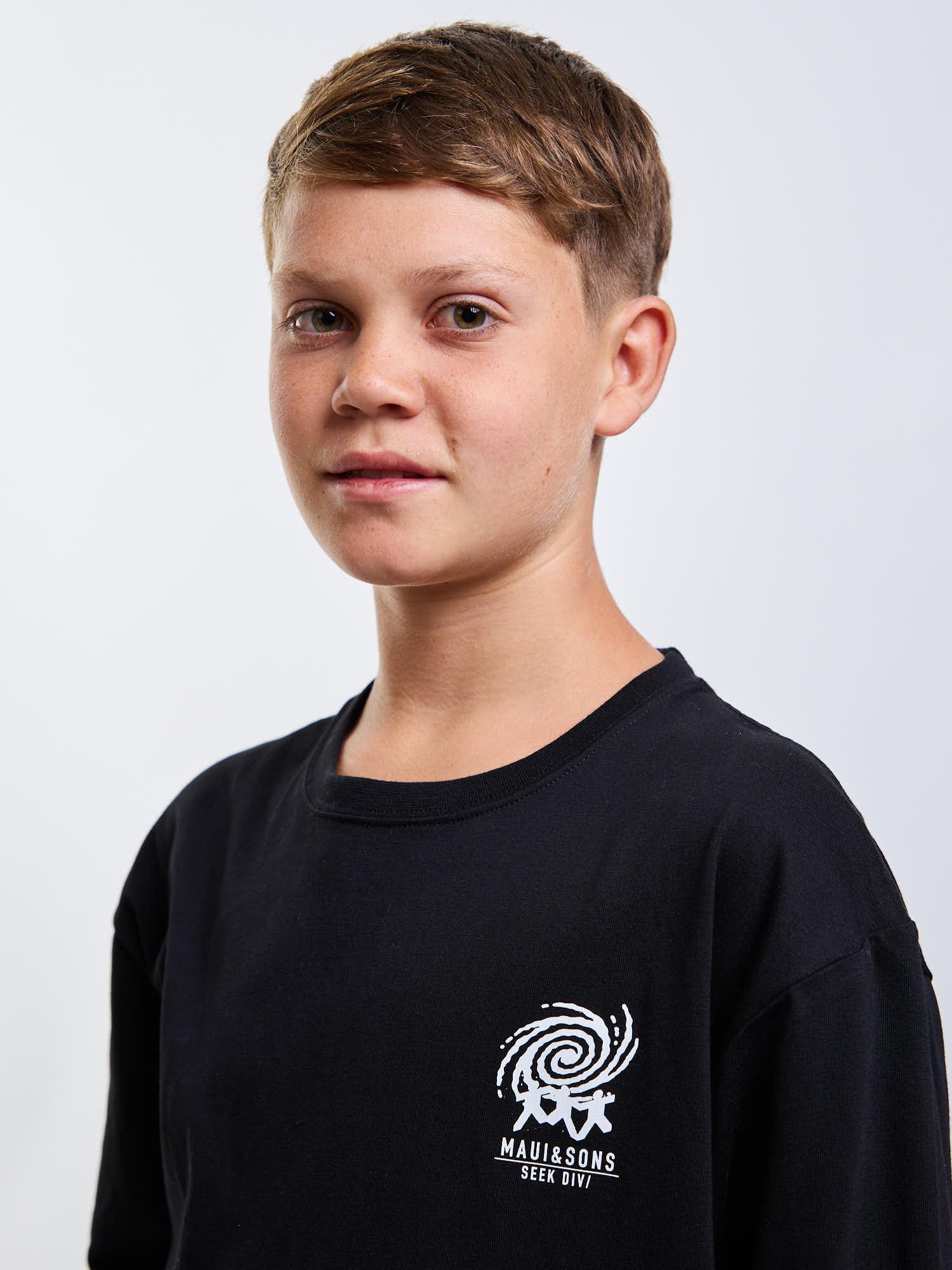 POLERA ML SOLACE NEGRO INFANTIL MAUI AND SONS - 4