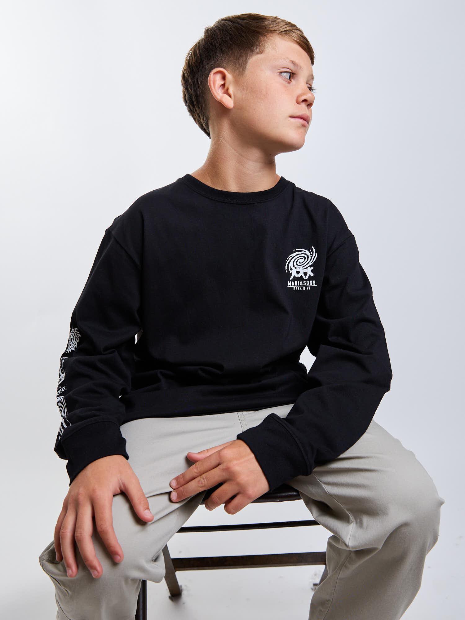 POLERA ML SOLACE NEGRO INFANTIL MAUI AND SONS - 6