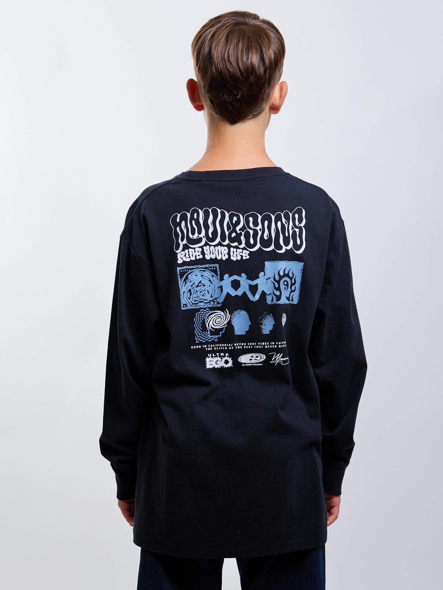 POLERA ML COASTLINE NEGRO INFANTIL MAUI AND SONS - 2