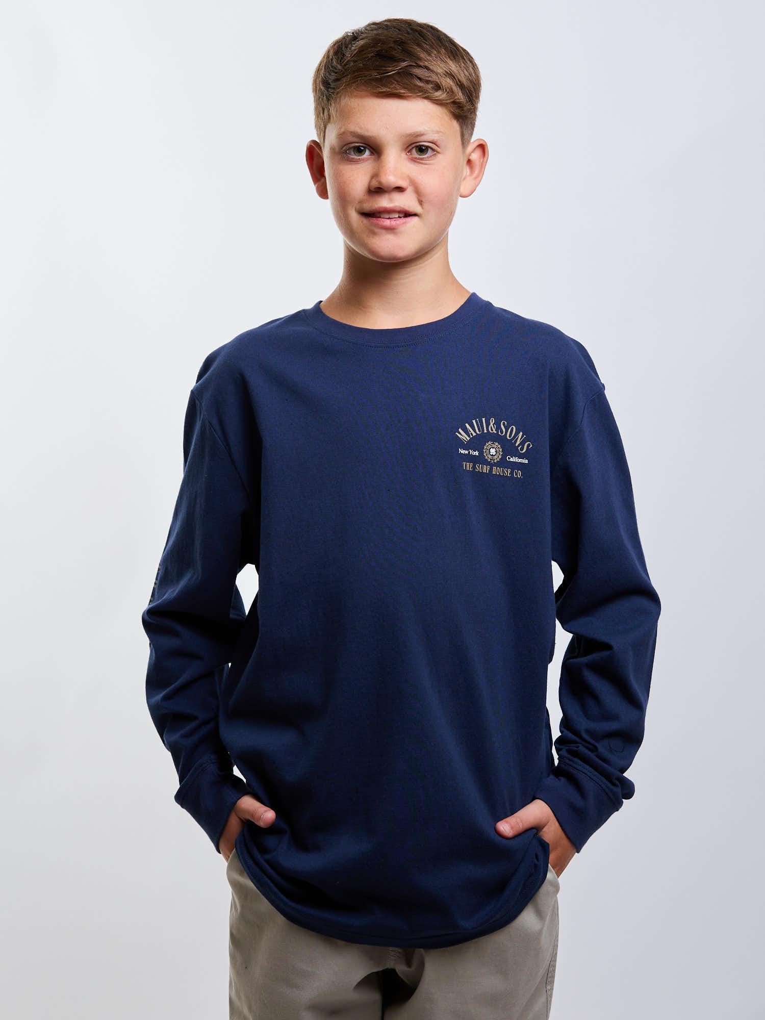 POLERA ML ALOHA AZUL INFANTIL MAUI AND SONS - 1
