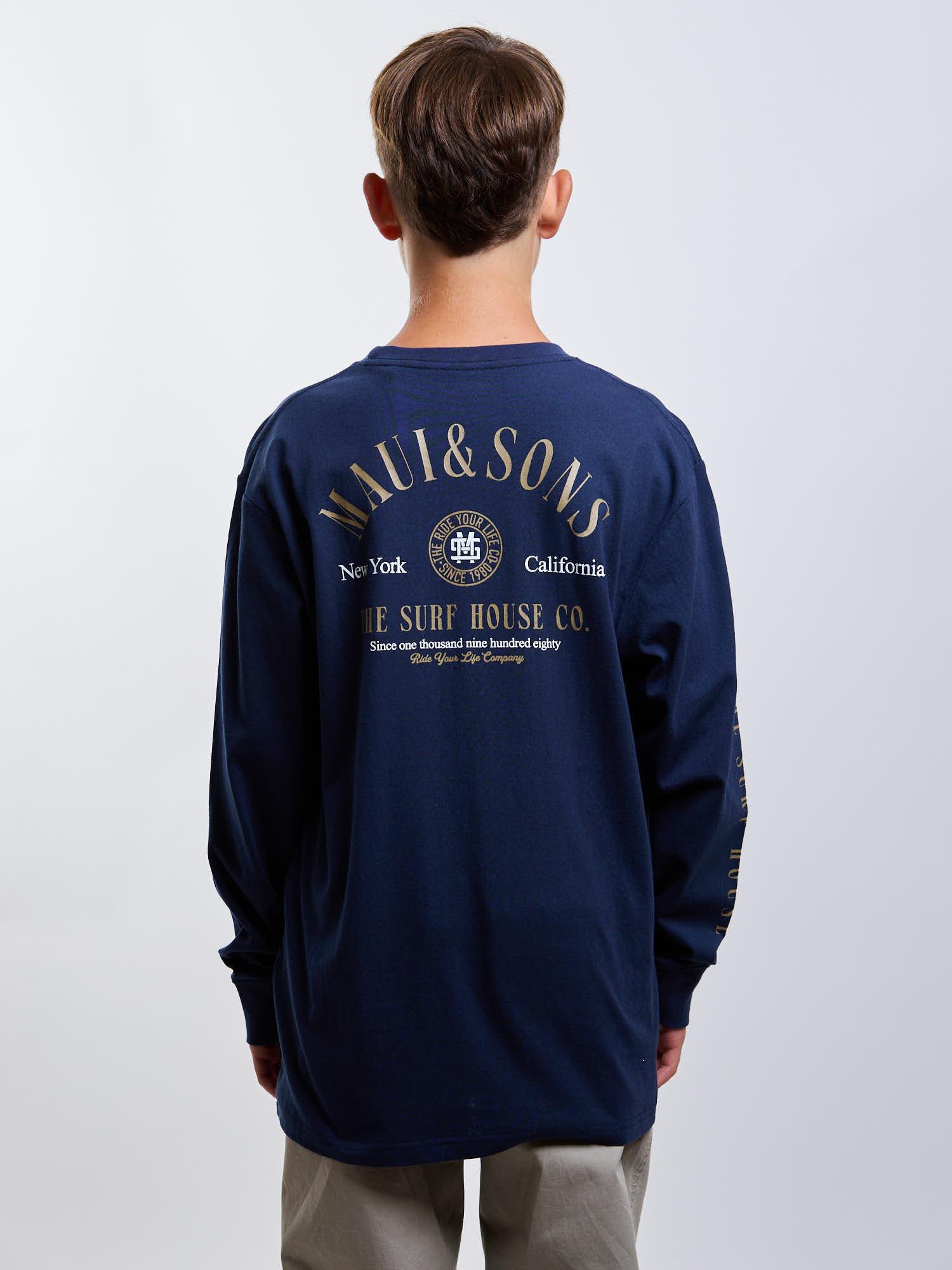 POLERA ML ALOHA AZUL INFANTIL MAUI AND SONS - 2
