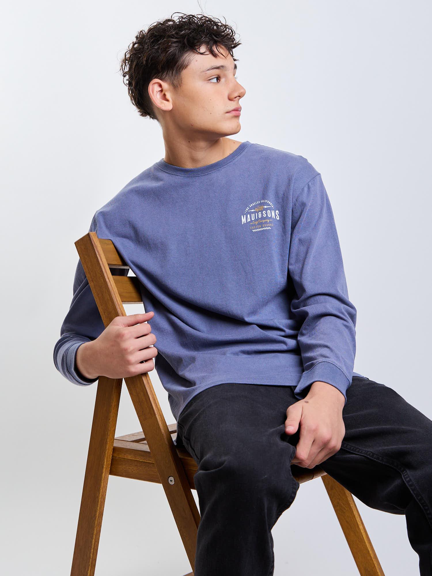 POLERA ML LOS ANGELES AZUL INFANTIL MAUI AND SONS - 6