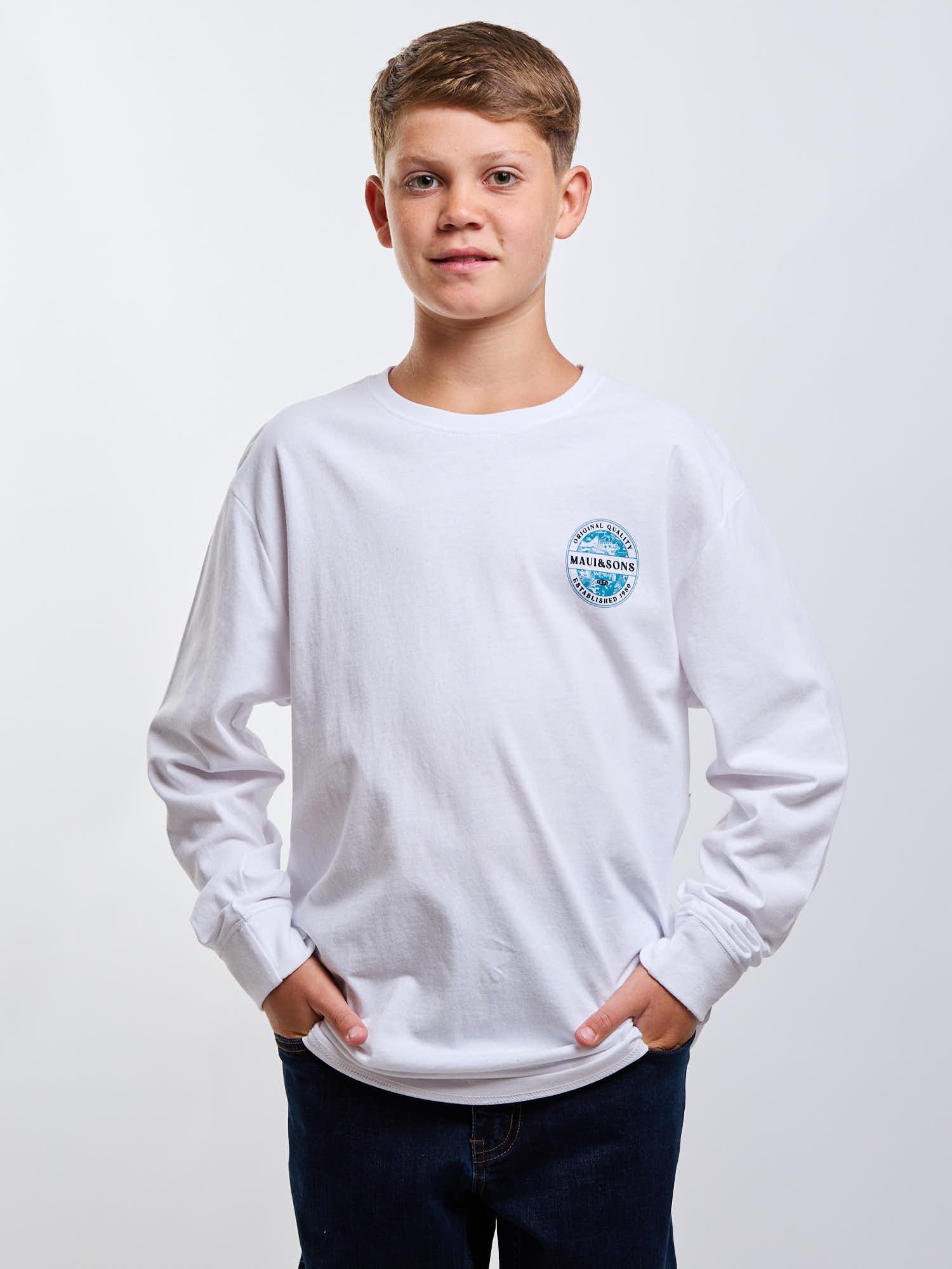 POLERA ML BREAKER BLANCO INFANTIL MAUI AND SONS - 1