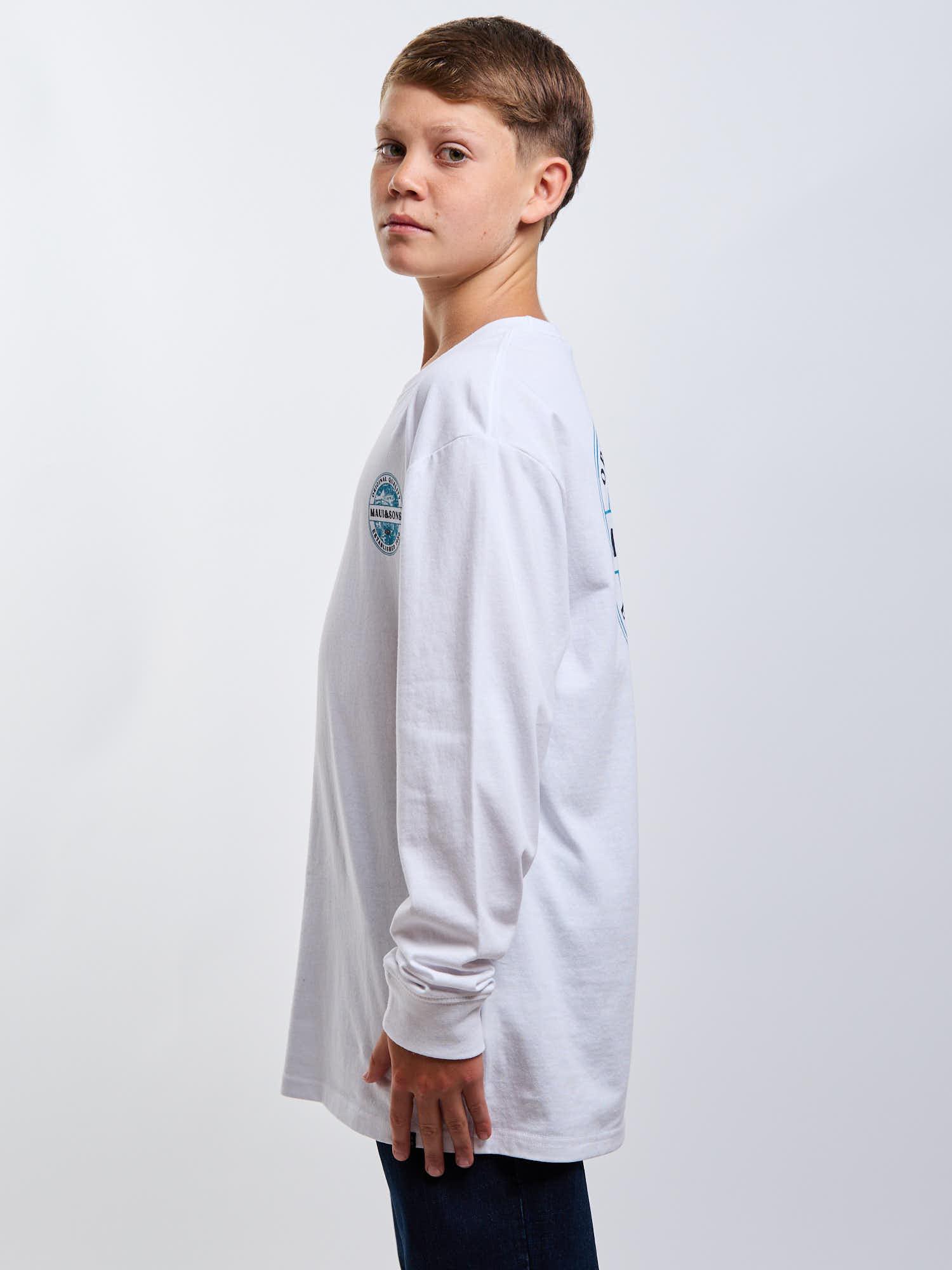 POLERA ML BREAKER BLANCO INFANTIL MAUI AND SONS - 3