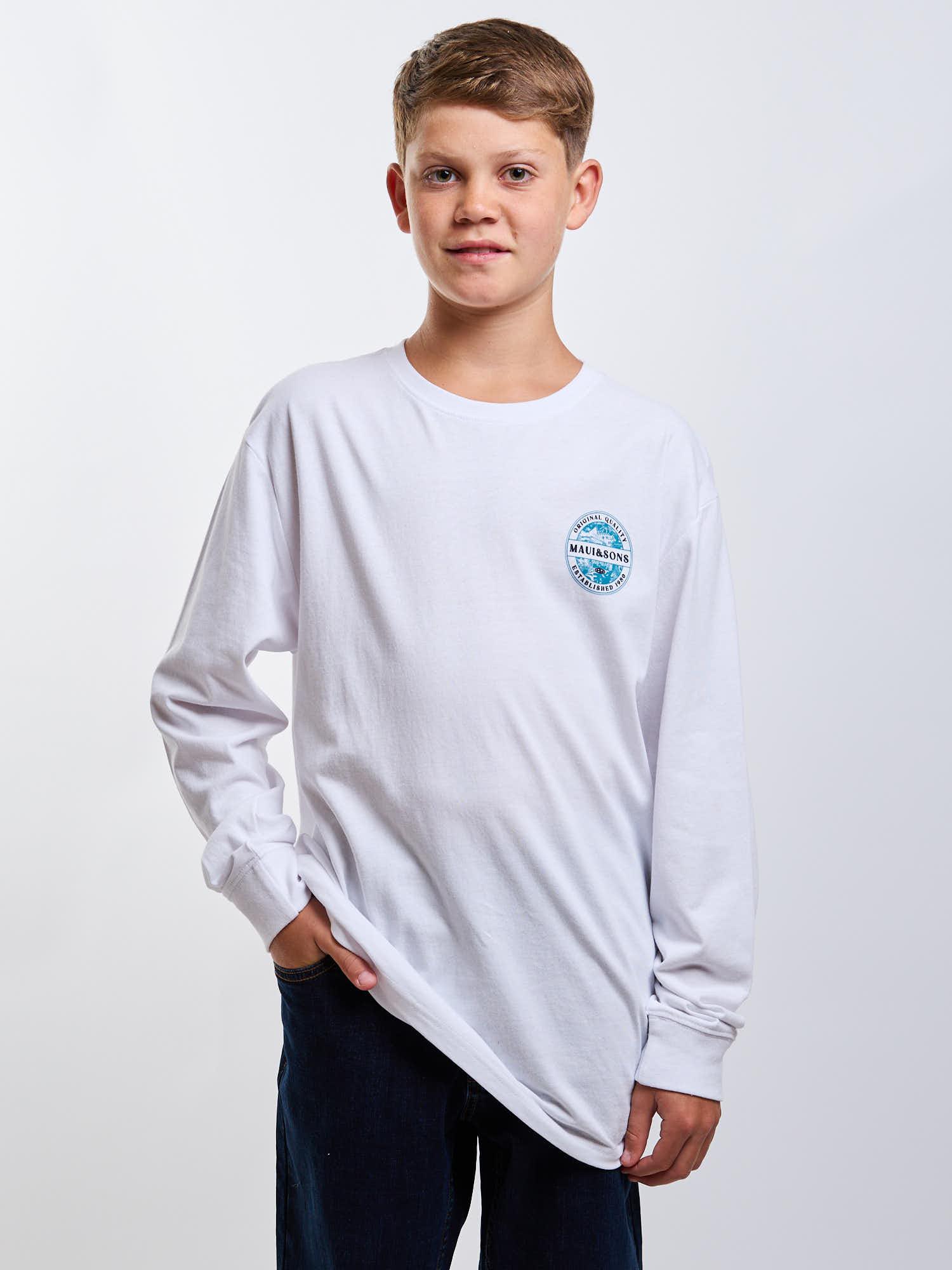 POLERA ML BREAKER BLANCO INFANTIL MAUI AND SONS - 5