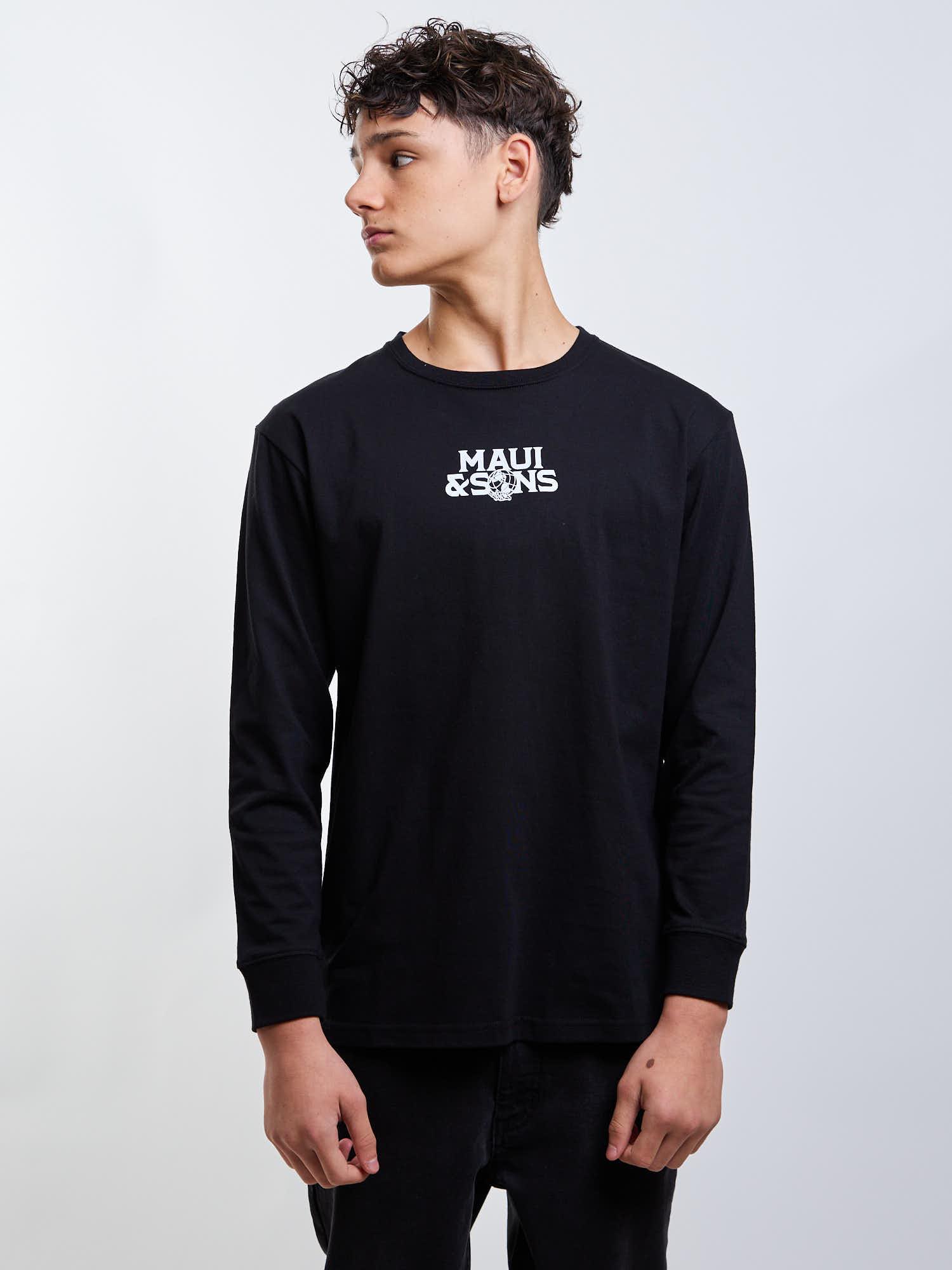 POLERA ML CRUISER NEGRO INFANTIL MAUI AND SONS - 1