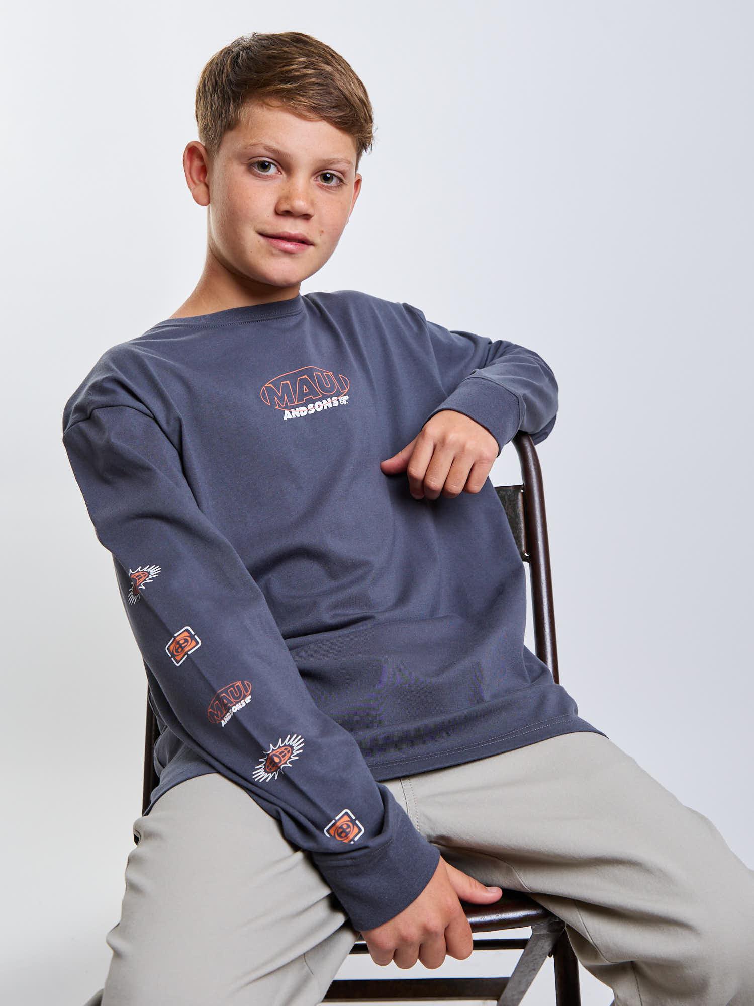 POLERA ML VENTURE GRIS INFANTIL MAUI AND SONS - 6