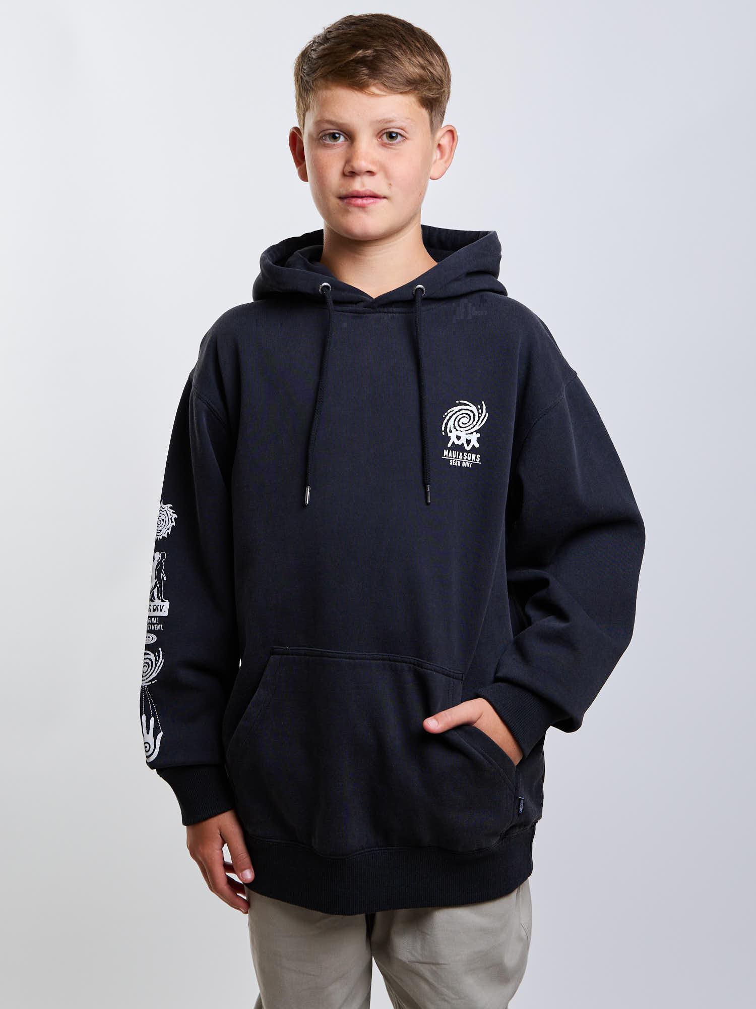 POLERON CANGURO DUNE NEGRO INFANTIL MAUI AND SONS - 1