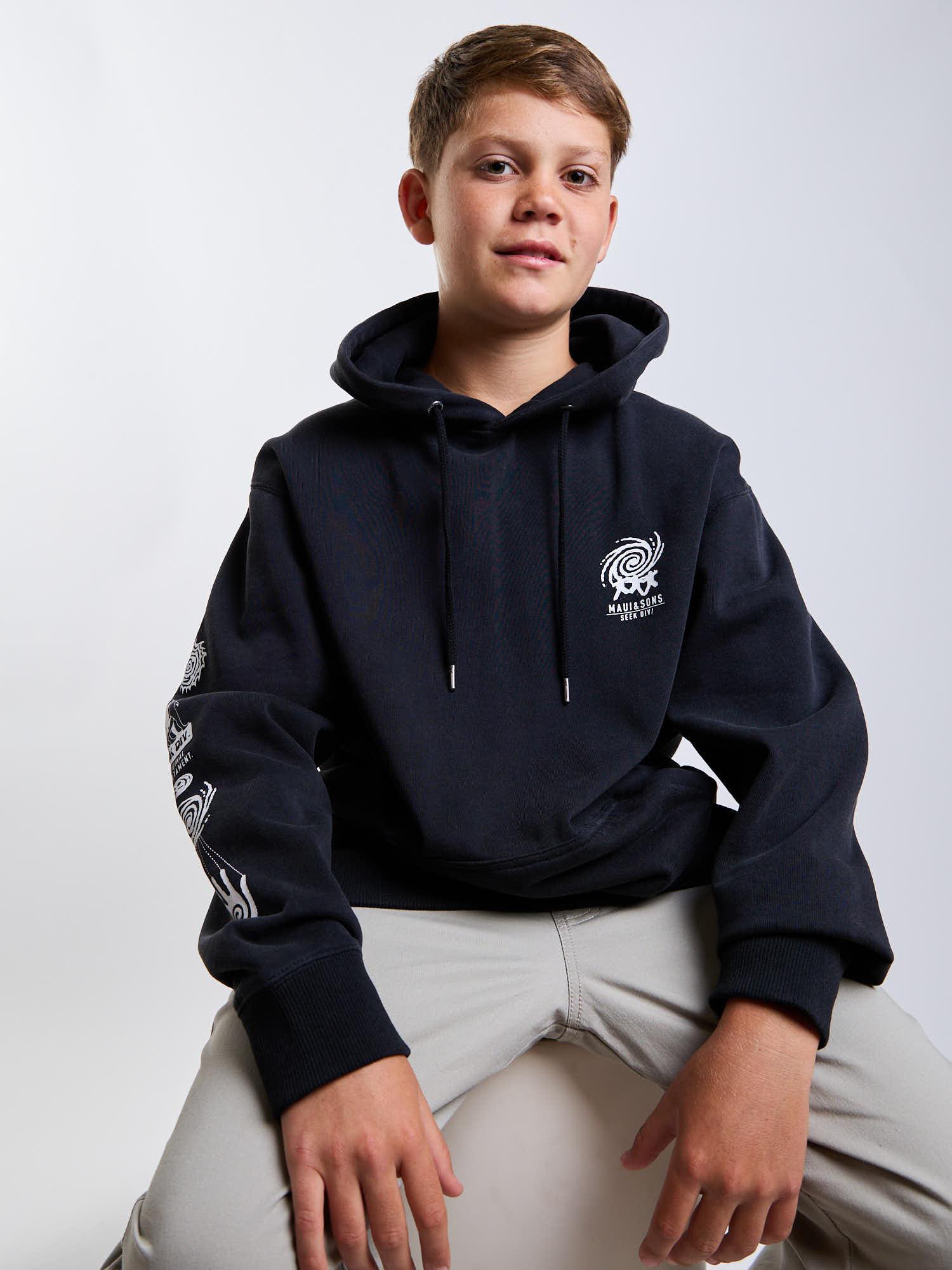POLERON CANGURO DUNE NEGRO INFANTIL MAUI AND SONS - 6