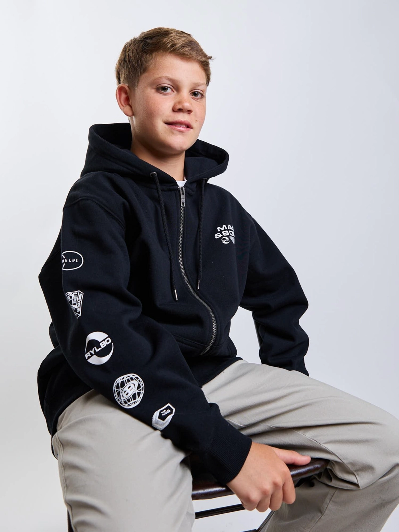 POLERON FZ OASIS NEGRO INFANTIL MAUI AND SONS - 6