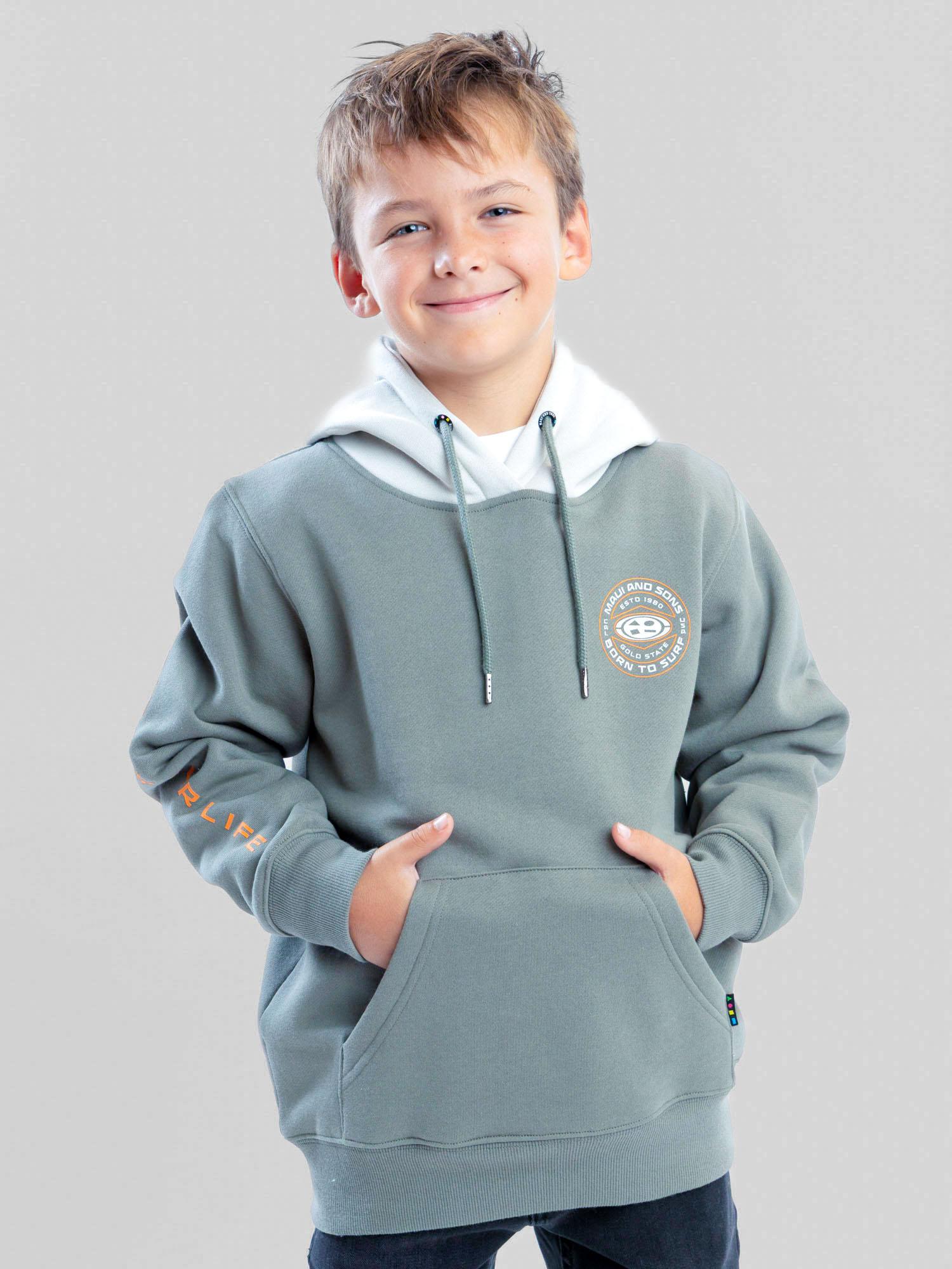 POLERON CANGURO CLEARWATER VERDE INFANTIL MAUI AND SONS - 1