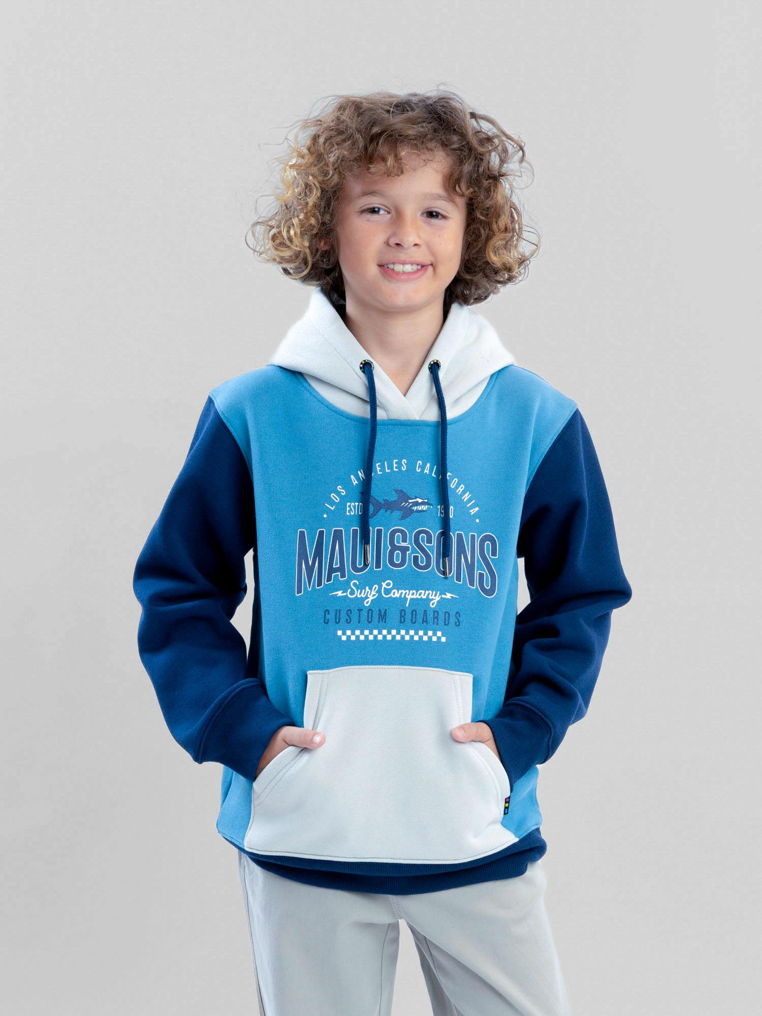 POLERON CANGURO COASTFALL CELESTE INFANTIL MAUI AND SONS - 1
