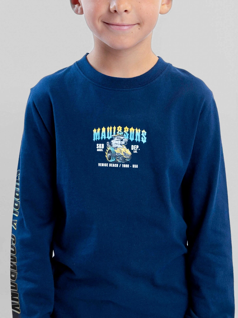 POLERA ML WACKY RACES AZUL INFANTIL MAUI AND SONS - 4