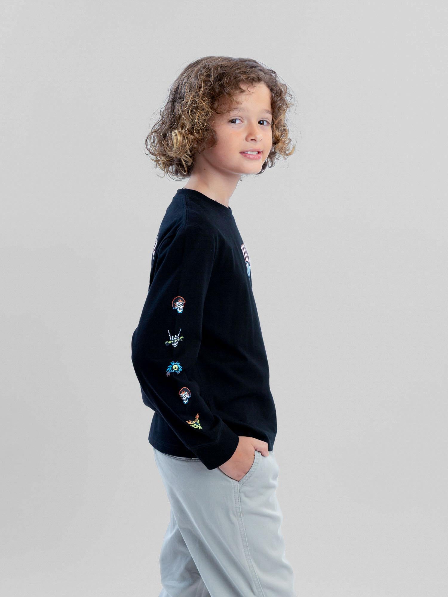 POLERA ML SKULL RIDERS NEGRO INFANTIL MAUI AND SONS - 2