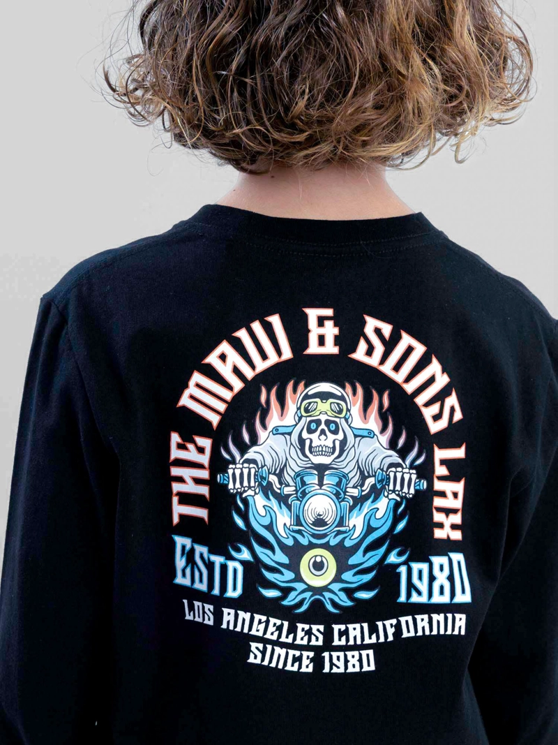 POLERA ML SKULL RIDERS NEGRO INFANTIL MAUI AND SONS - 5