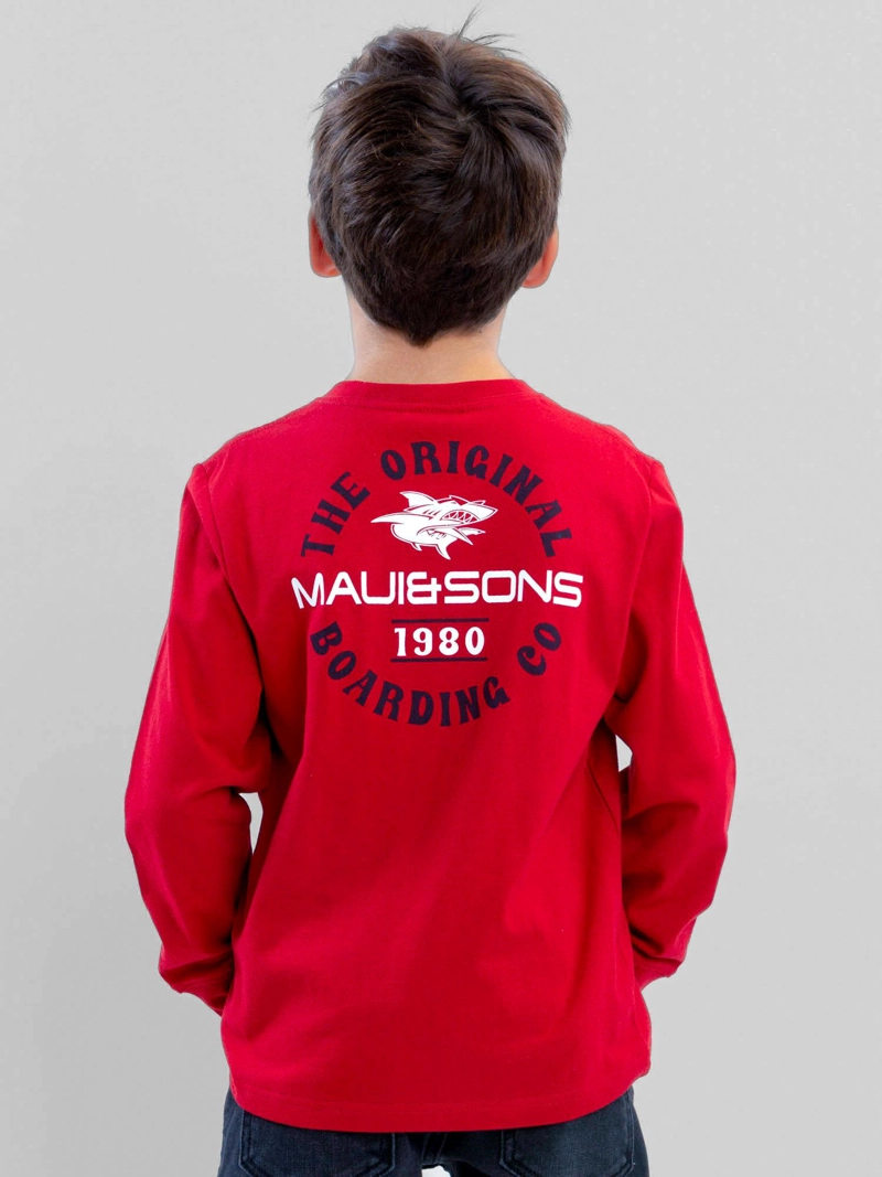 POLERA ML BADGE ROJO INFANTIL MAUI AND SONS - 3