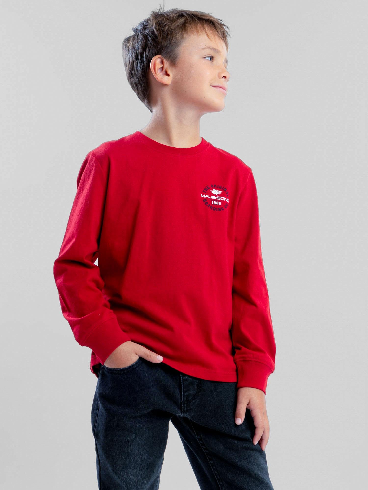 POLERA ML BADGE ROJO INFANTIL MAUI AND SONS - 5