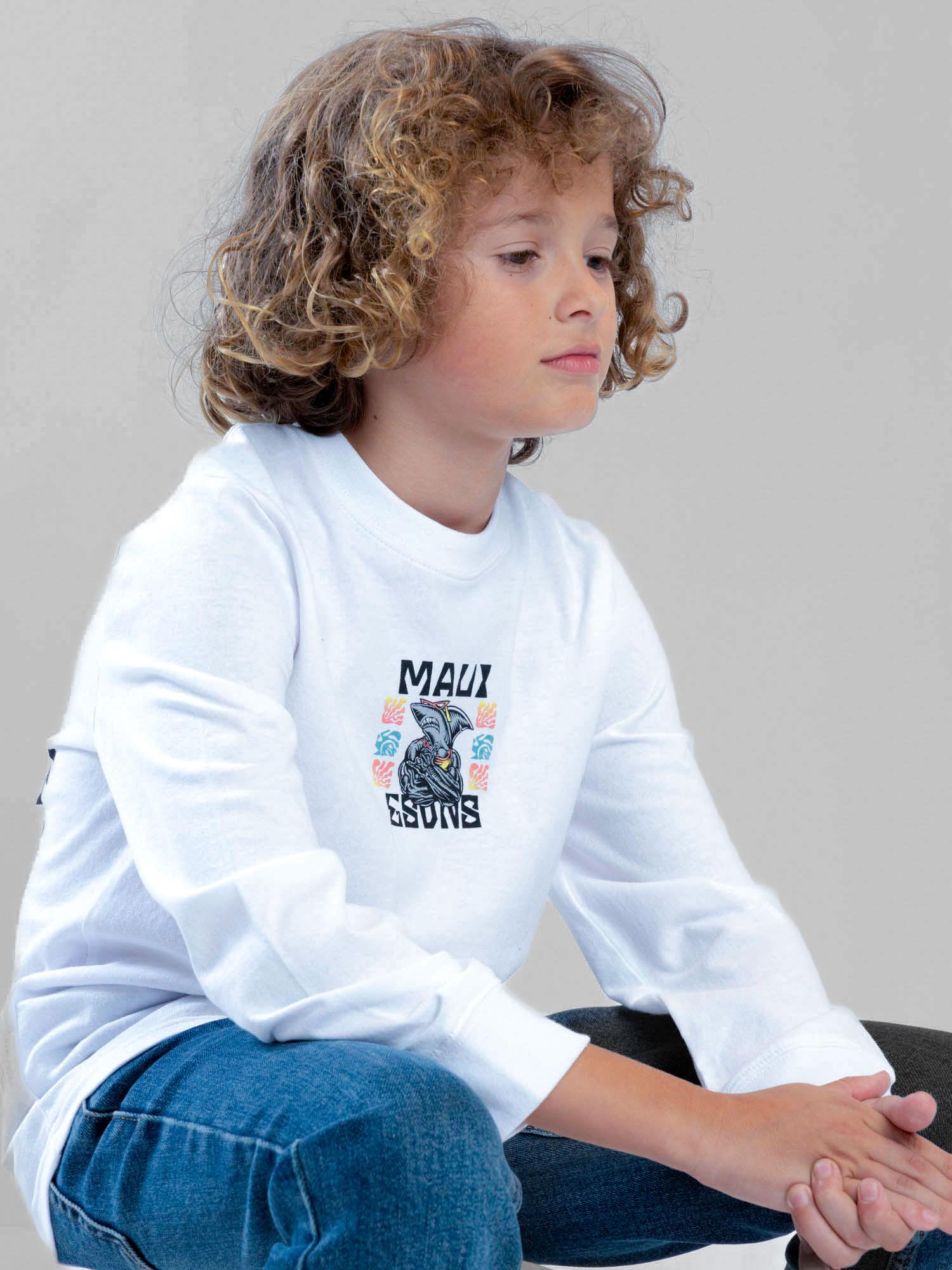 POLERA ML SHARK BLANCO INFANTIL MAUI AND SONS - 6