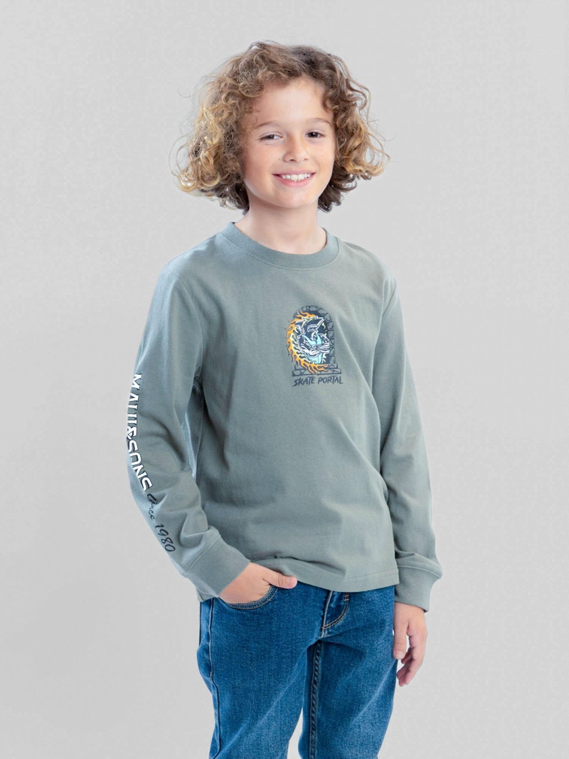 POLERA ML ETERNAL FLAME VERDE INFANTIL MAUI AND SONS - 1