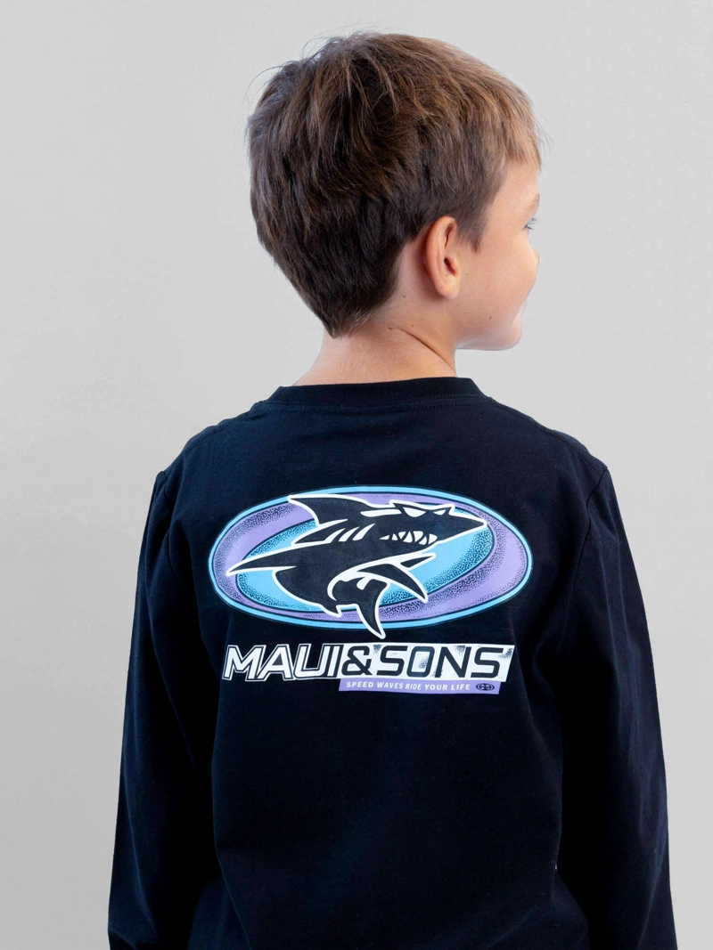 POLERA ML COASTWARDYL  NEGRO INFANTIL MAUI AND SONS - 4