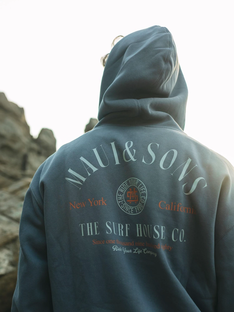 POLERON CANGURO SURF HOUSE CELESTE HOMBRE MAUI AND SONS - 7