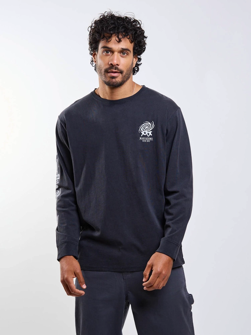 POLERA ML MAREX NEGRO HOMBRE MAUI AND SONS - 5