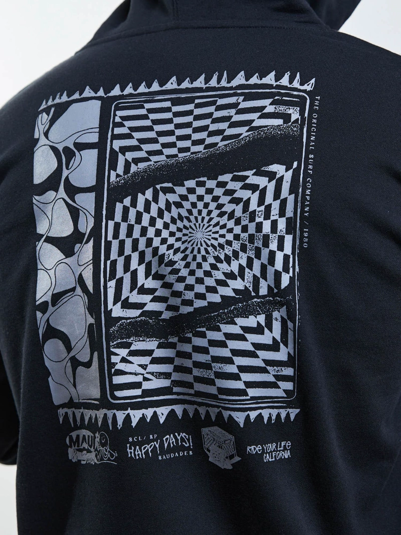 POLERON CANGURO SAUDADE NEGRO HOMBRE MAUI AND SONS - 7