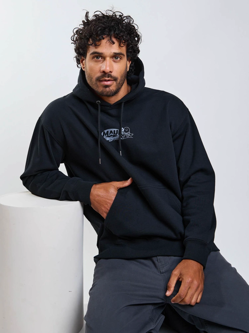 POLERON CANGURO SAUDADE NEGRO HOMBRE MAUI AND SONS - 8