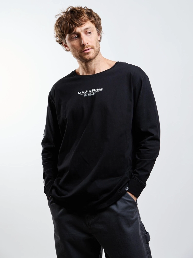 POLERA ML BARDING CO NEGRO HOMBRE MAUI AND SONS - 6