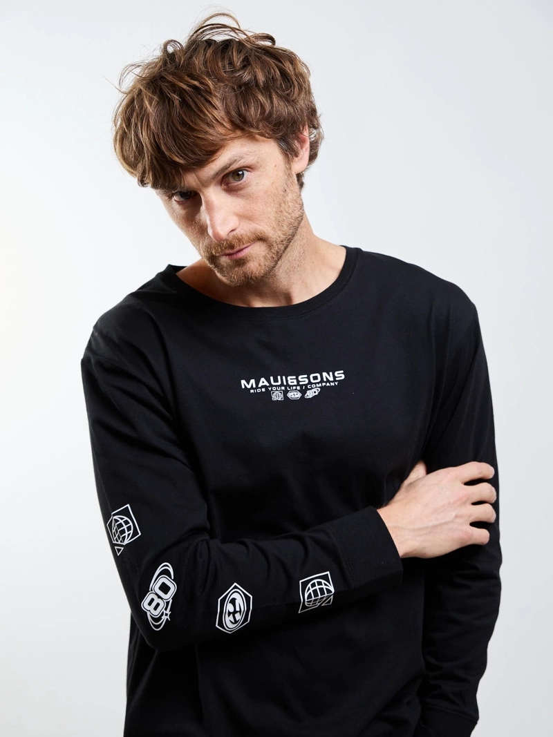 POLERA ML BARDING CO NEGRO HOMBRE MAUI AND SONS - 9